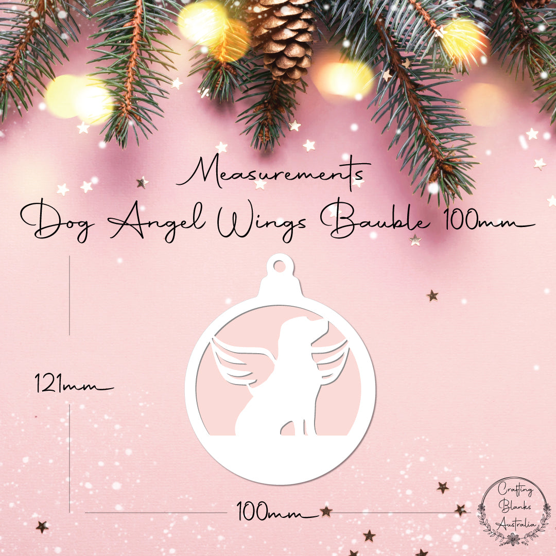 Dog Angel Wings • Bauble Shape • 100mm