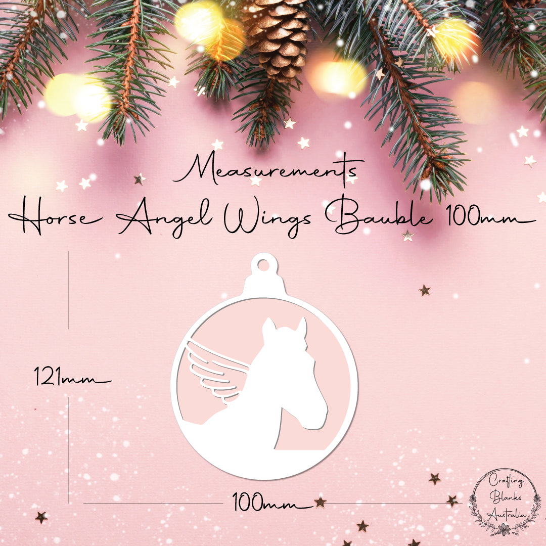 Horse Angel Wings • Bauble Shape • 100mm