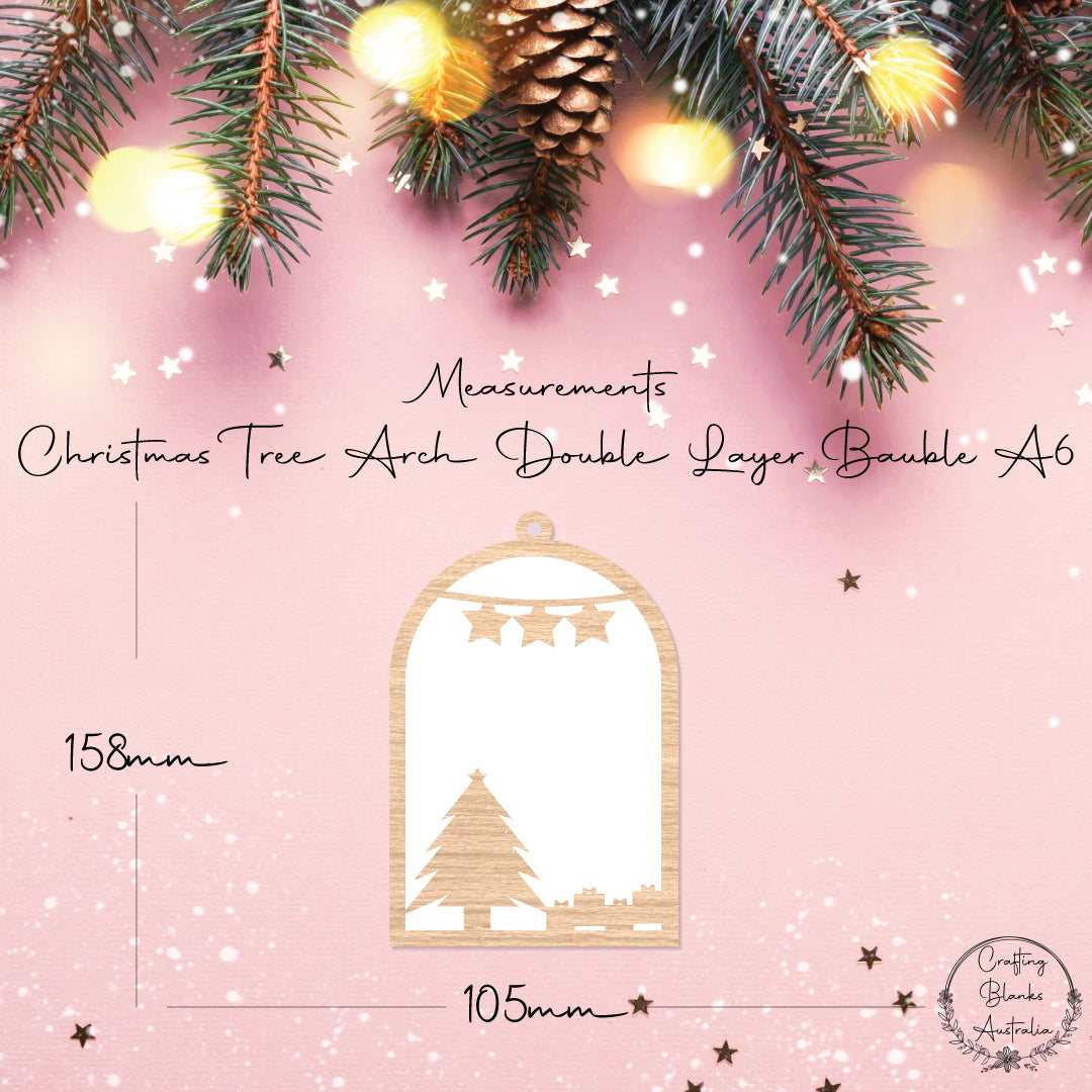 Christmas Tree • Arch Double Layer Bauble • A6