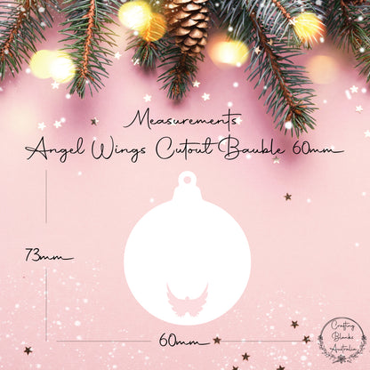 Angel Wings • Bauble Shape • 60mm