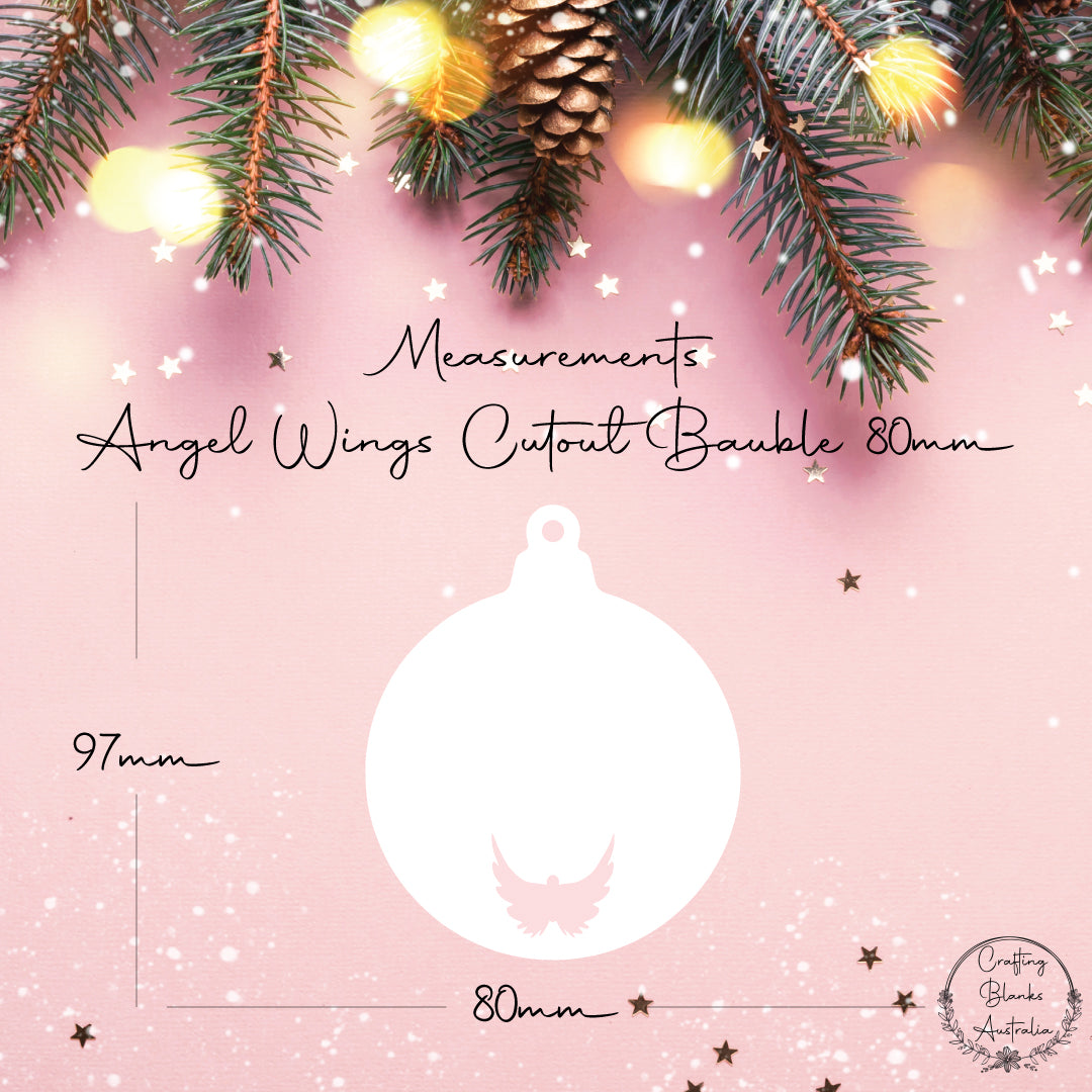 Angel Wings • Cutout Bauble Shape • 80mm