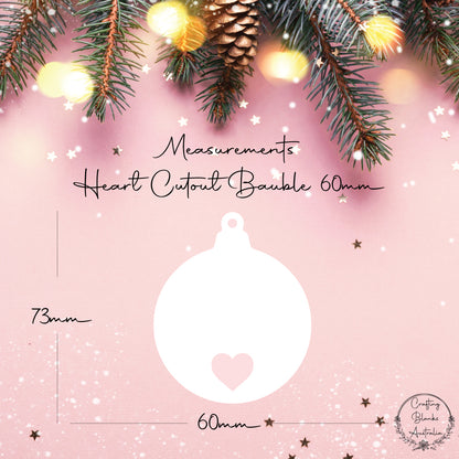 Heart • Bauble Shape • 60mm