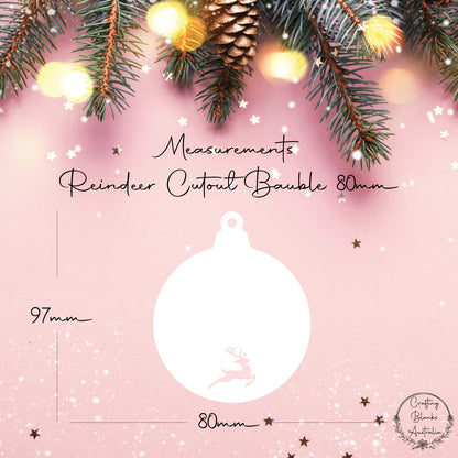 Reindeer • Bauble Shape • 80mm