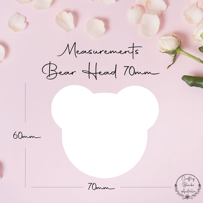 Bear Head • Blank Shape • 70mm