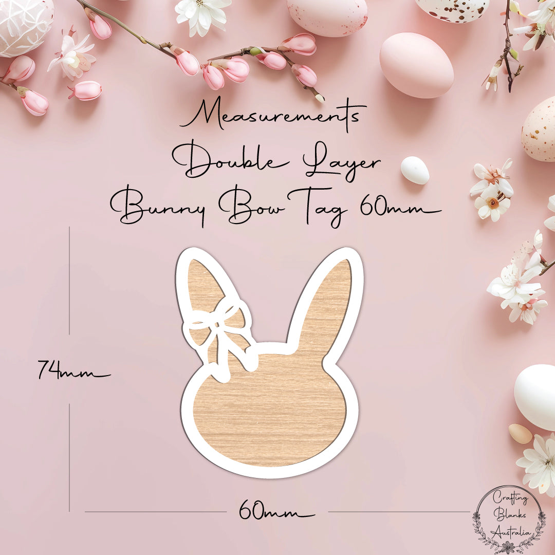 Bunny With Bow • Blank Tag • Double Layer