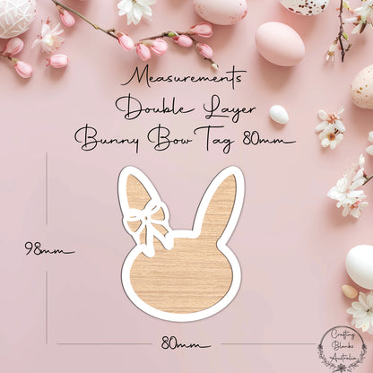 Bunny With Bow • Blank Tag • Double Layer