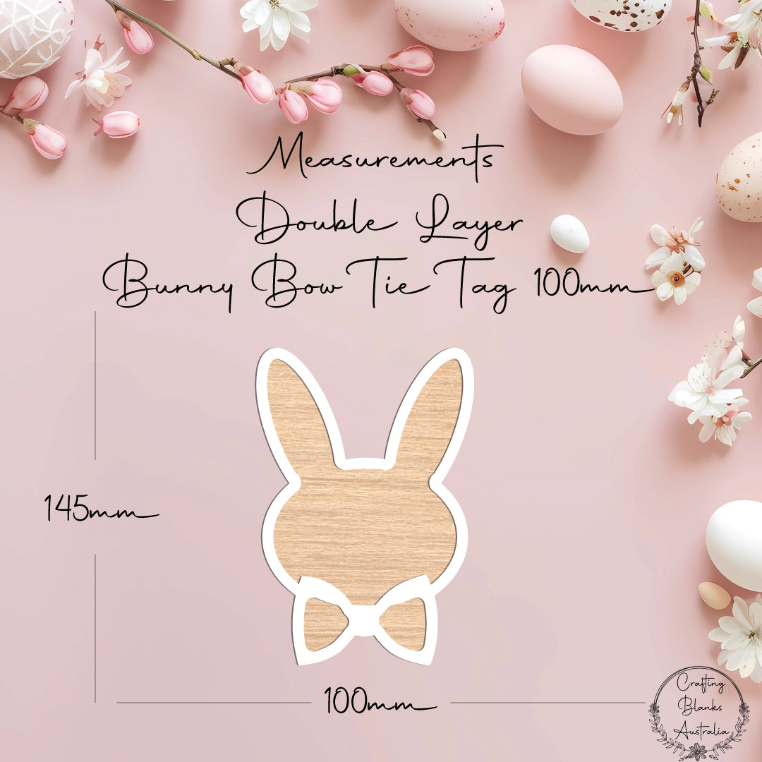Bunny With Bow Tie • Blank Tag • Double Layer