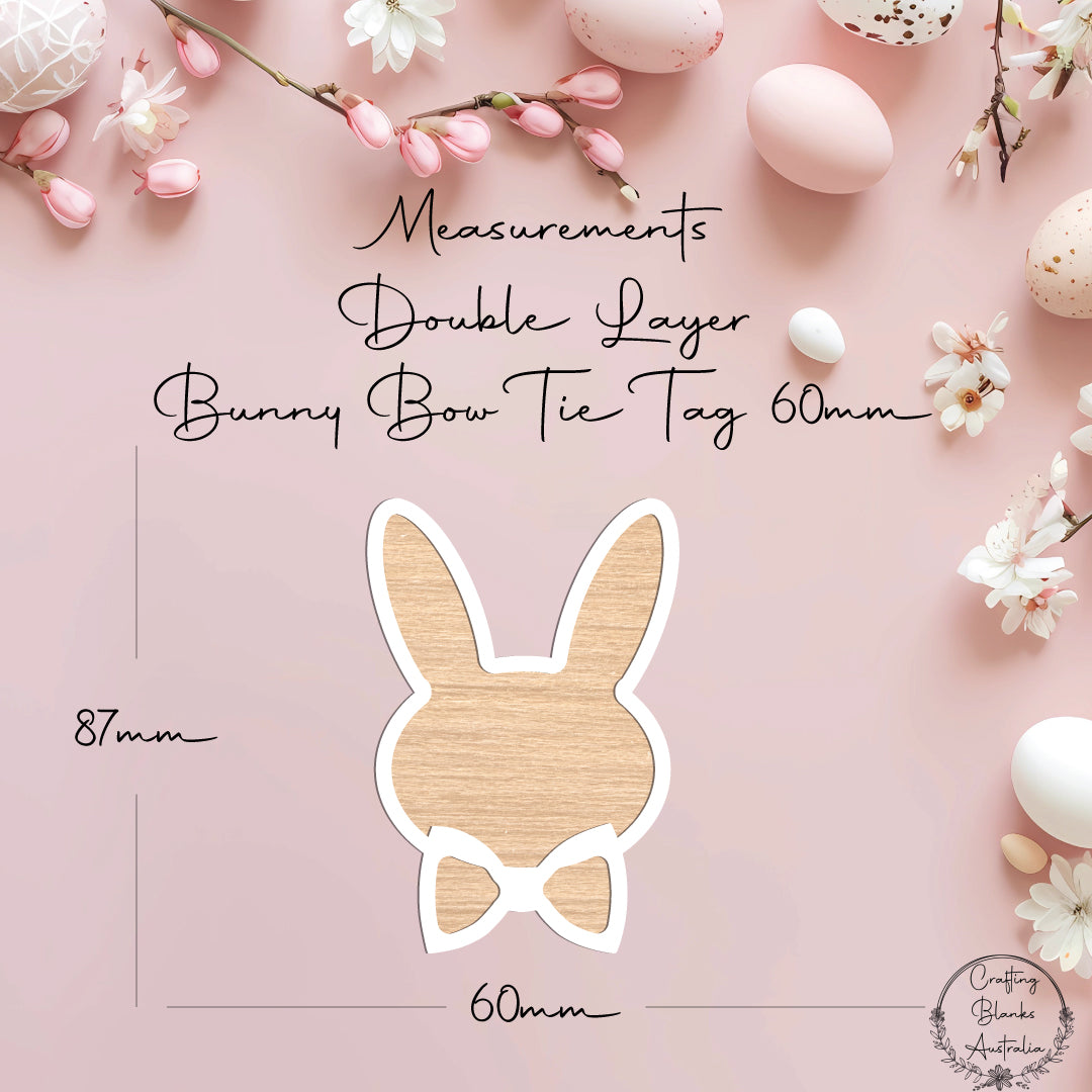 Bunny With Bow Tie • Blank Tag • Double Layer