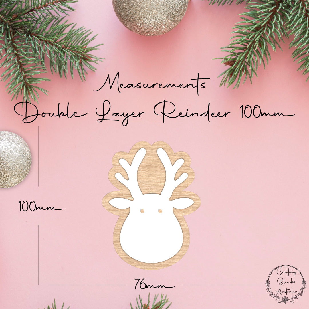 Reindeer Head • Double Layer • Bauble