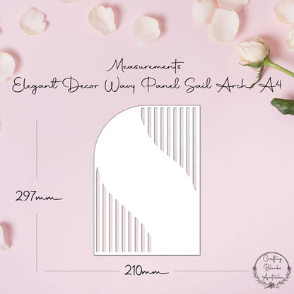 Sail Arch Elegant • Wavy Panel • Blank Decor Shape • A4