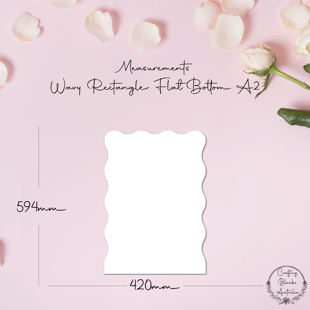 Wavy Rectangle Flat Bottom • Blank Shape • A2