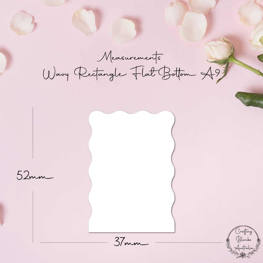 Wavy Rectangle Flat Bottom • Blank Shape • A9 – Crafting Blanks Australia