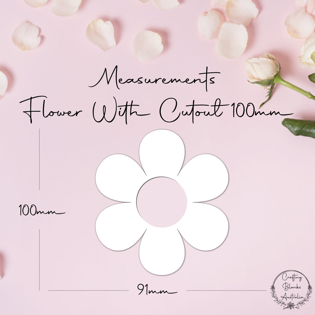 Flower With Cutout • Blank Shape • 100mm