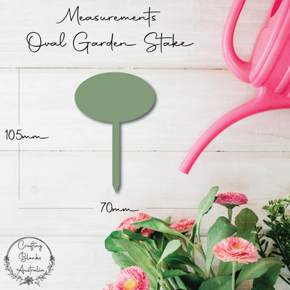 Oval • Garden Stake • Cake Topper • 70mm