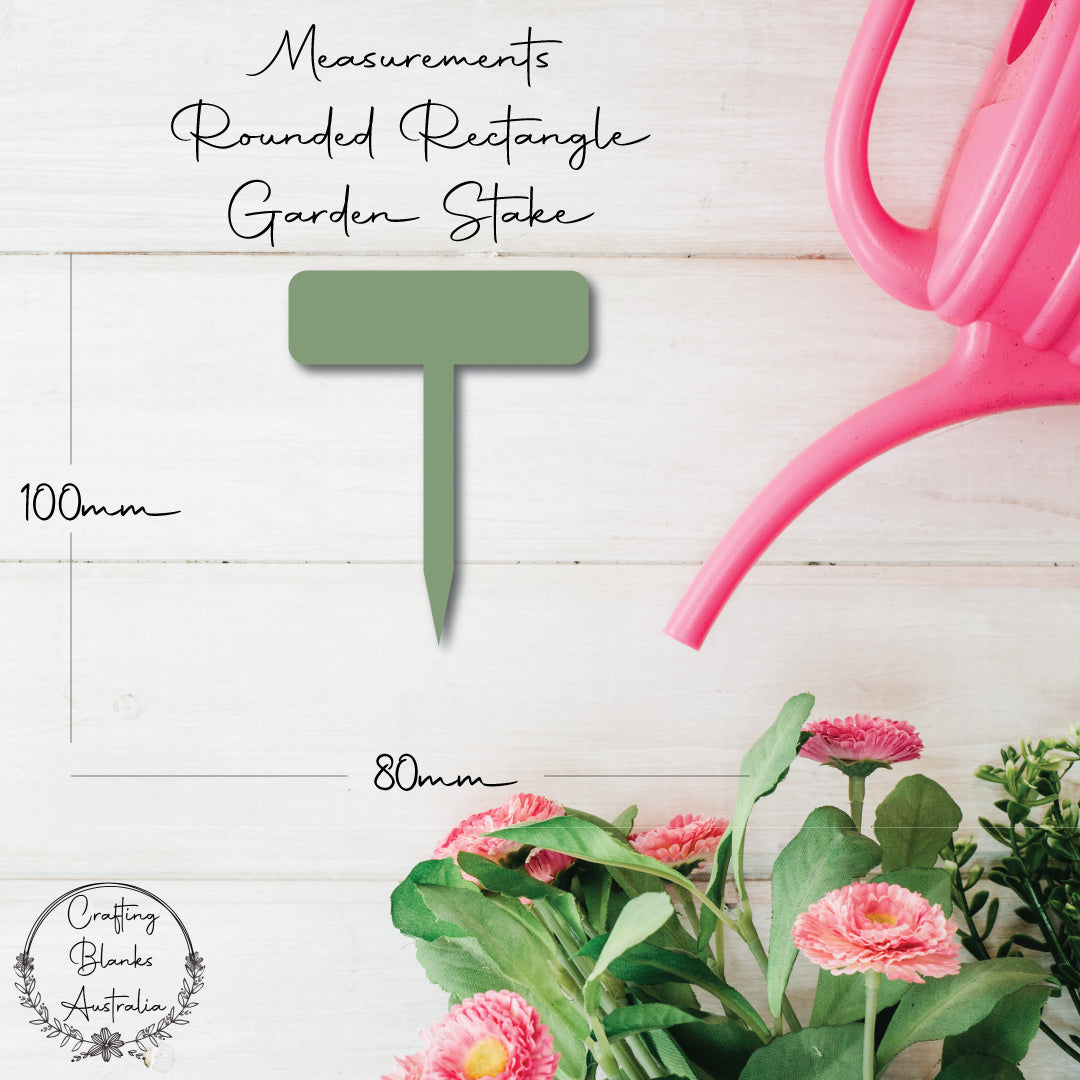 Rounded Rectangle • Garden Stake • 80mm