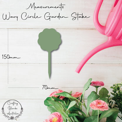 Wavy Circle • Garden Stake • Cake Topper • 70mm