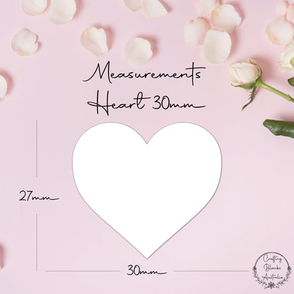 Heart • Blank Shape • 30mm