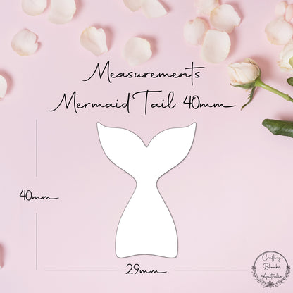 Mermaid Tail • Blank Shape • 40mm