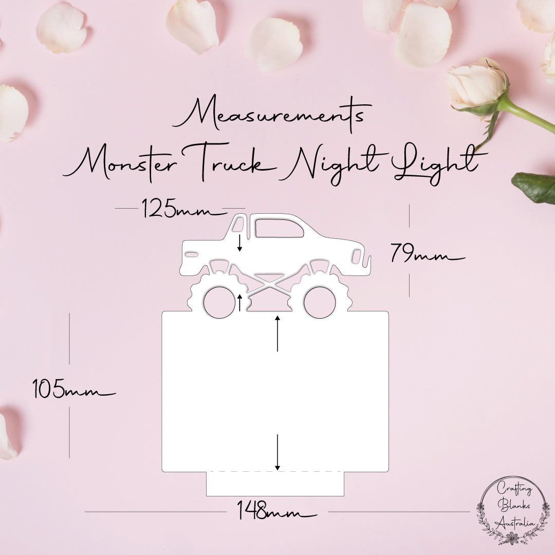 Rectangle with Monster Truck • Blank Shape • Night Light