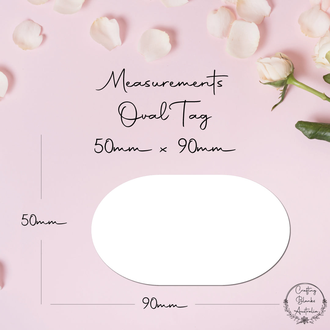 Oval • Blank Tag • Placecard • 50mm x 90mm