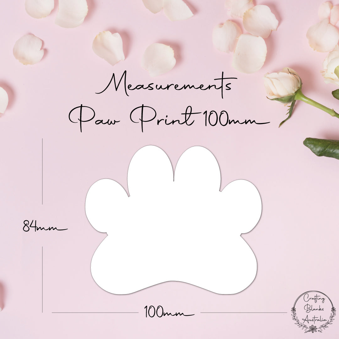 Paw Print • Blank Shape • 100mm