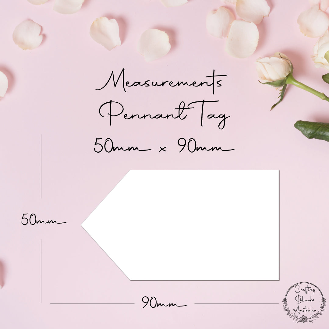 Pennant • Blank Tag • Placecard • 50mm x 90mm