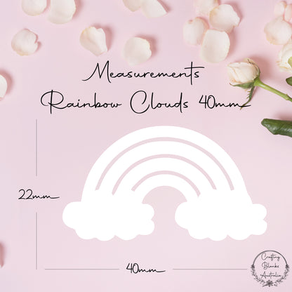 Rainbow Clouds • Blank Shape • 40mm