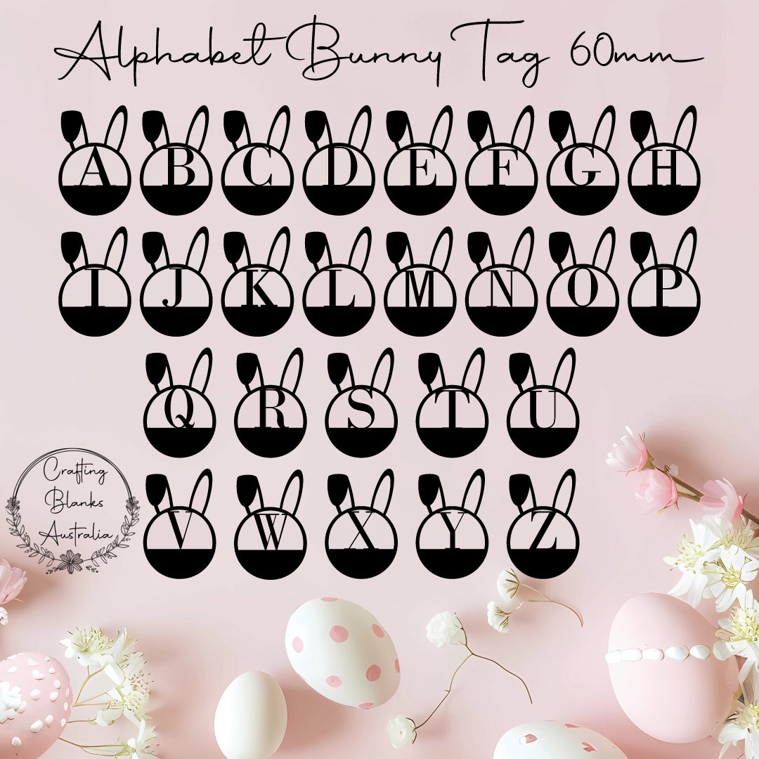 Alphabet Bunny • Blank Tag • 60mm