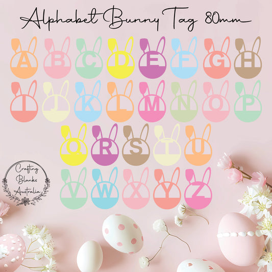 Alphabet Bunny • Blank Tag • 80mm