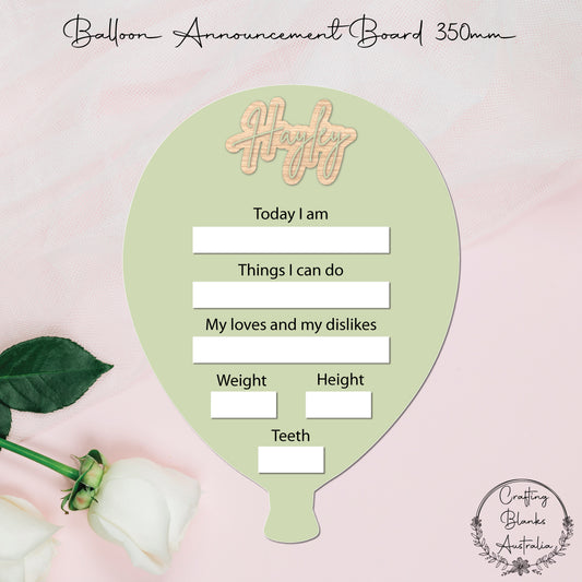 Announcement Board • Blank Balloon Shape • 350mm