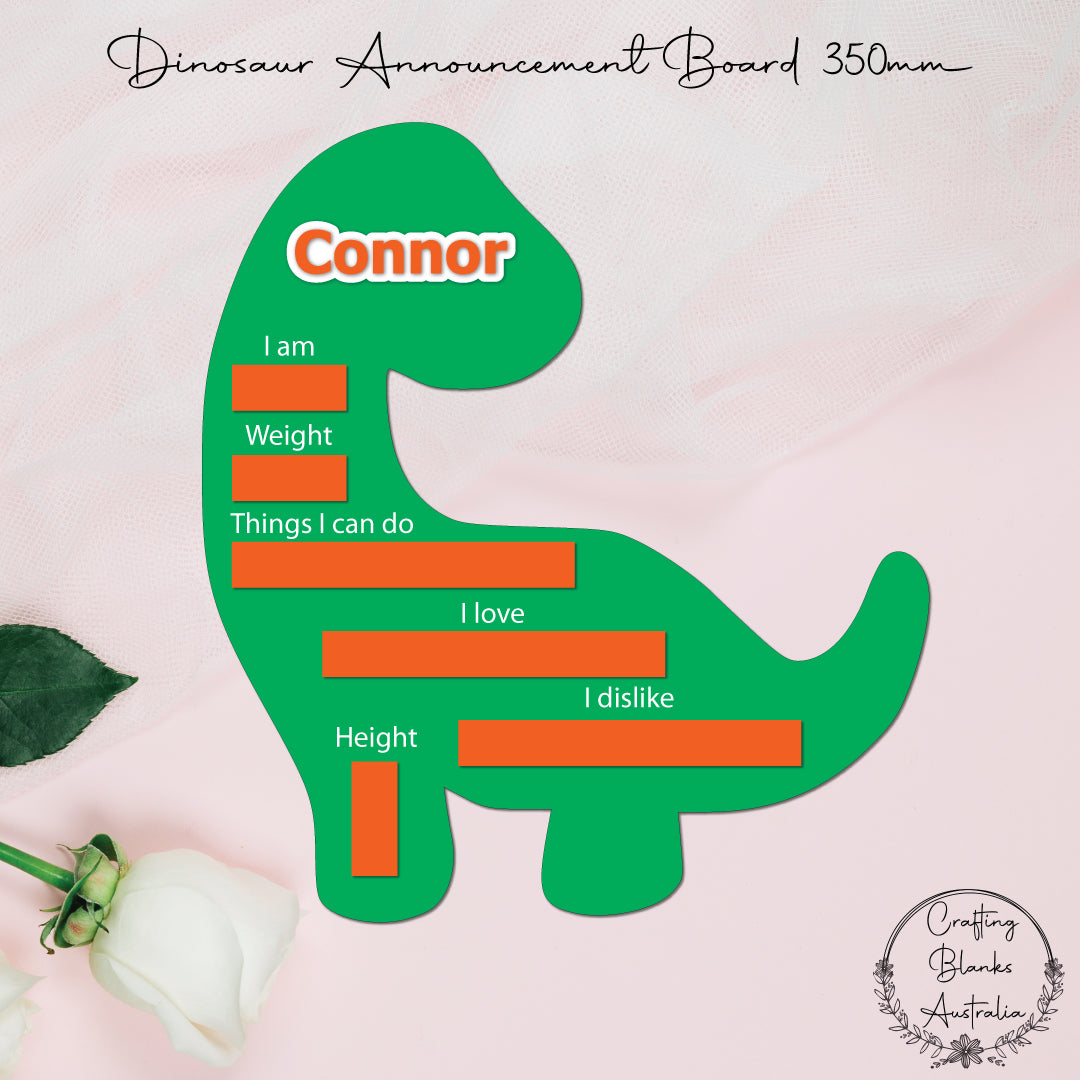 Announcement Board • Blank Dinosaur Shape • 350mm