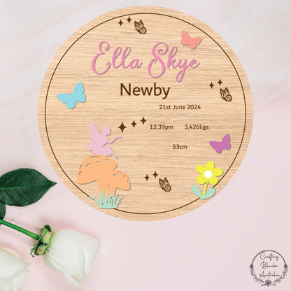 Fairy • Custom Birth Announcement Sign • 300mm