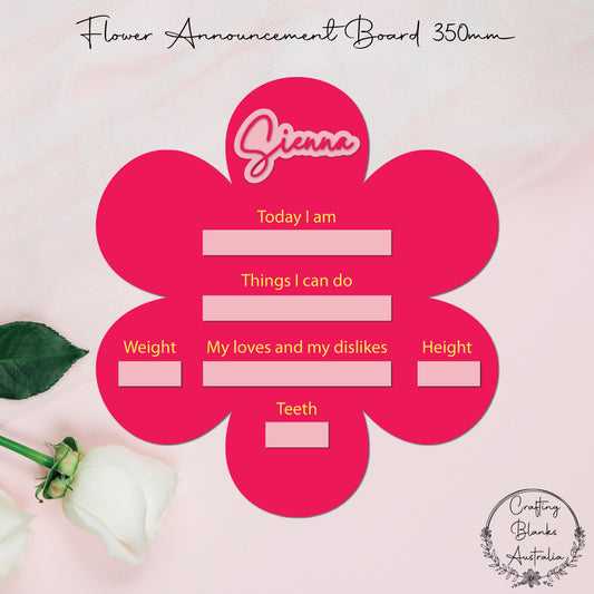 Announcement Board • Blank Flower Shape • 350mm