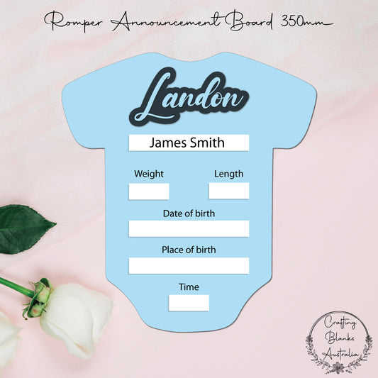 Announcement Board • Blank Romper Shape • 350mm