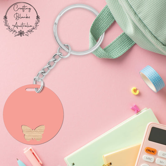 Butterfly • Double Layer • Blank Bag Tag • 65mm