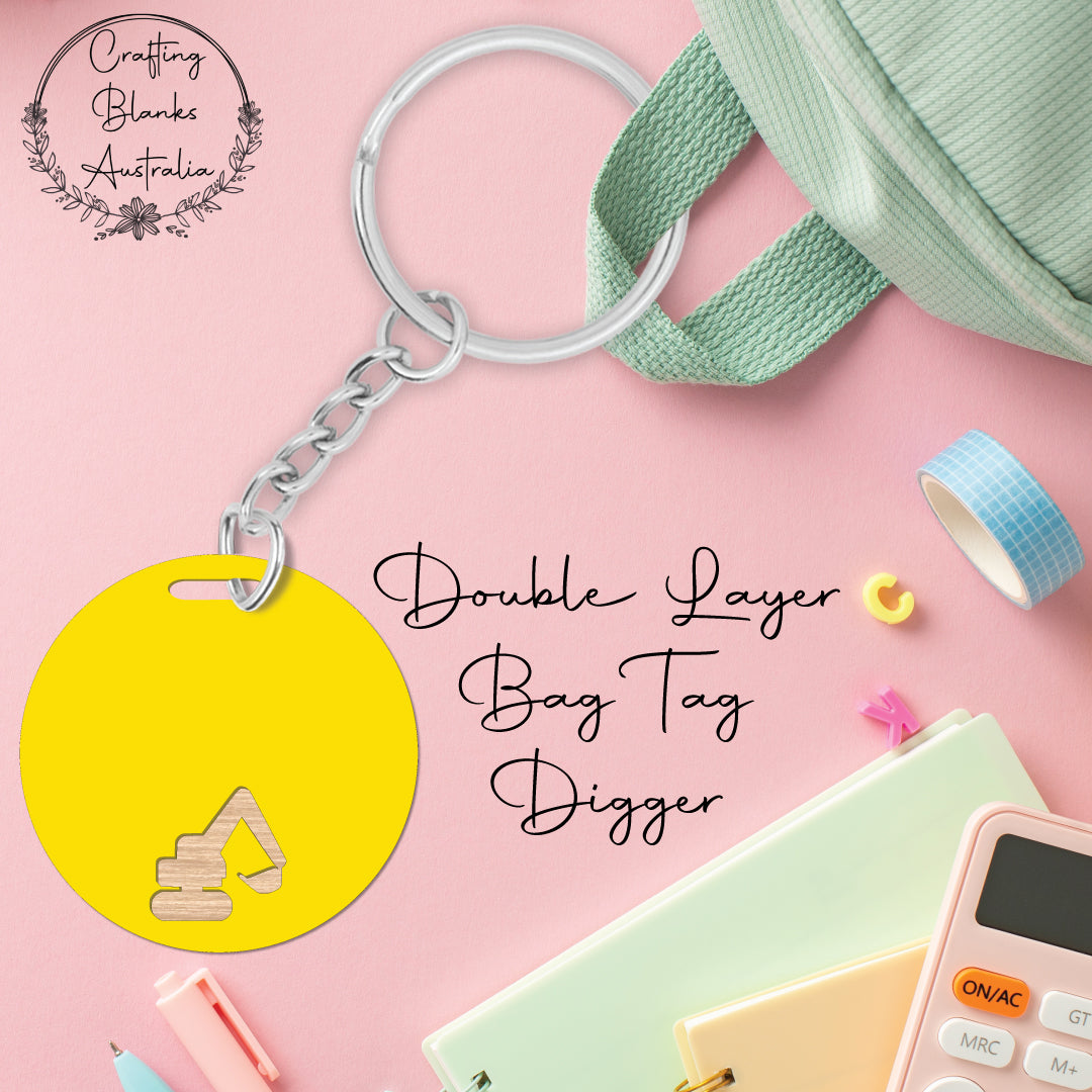 Digger • Double Layer • Blank Bag Tag • 65mm