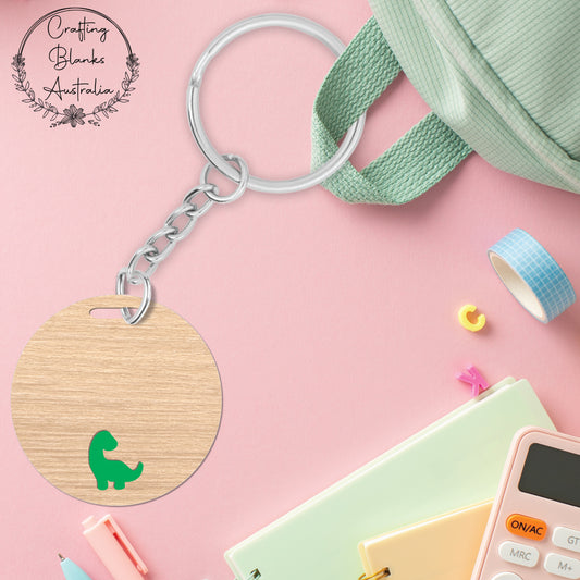 Dinosaur • Double Layer • Blank Bag Tag • 65mm