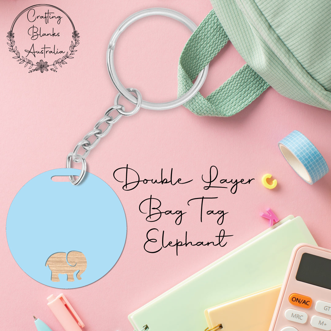 Elephant • Double Layer • Blank Bag Tag • 65mm