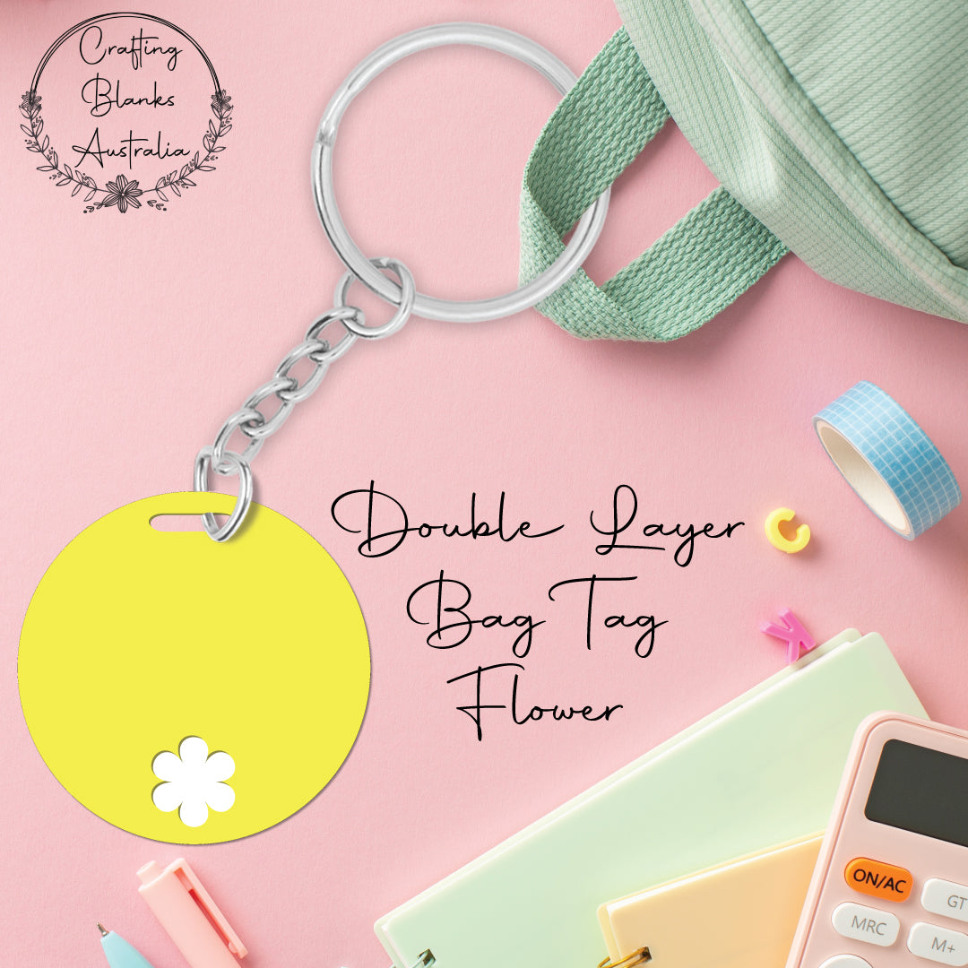 Flower • Double Layer • Blank Bag Tag • 65mm