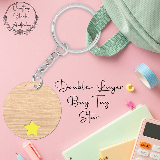 Star • Double Layer • Blank Bag Tag • 65mm