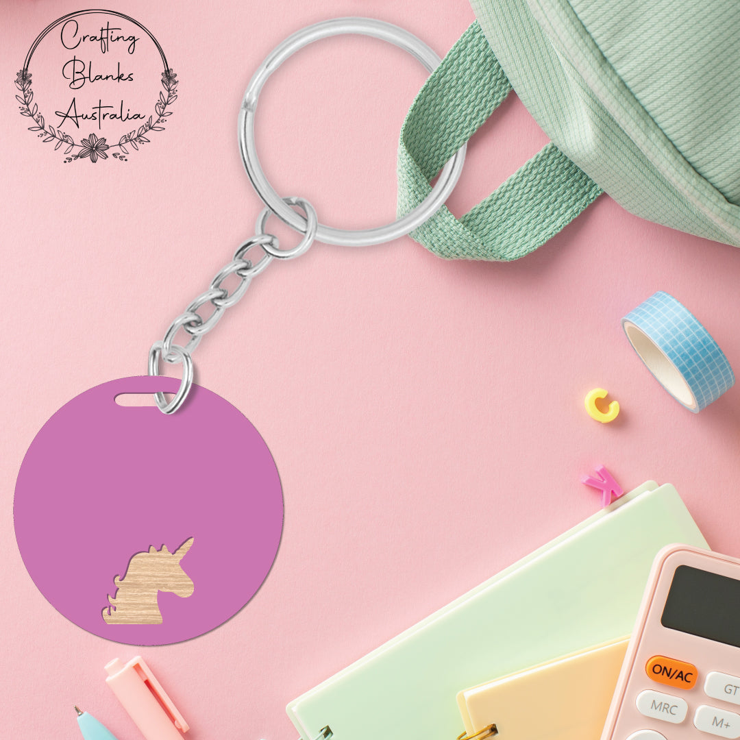 Unicorn • Double Layer • Blank Bag Tag • 65mm