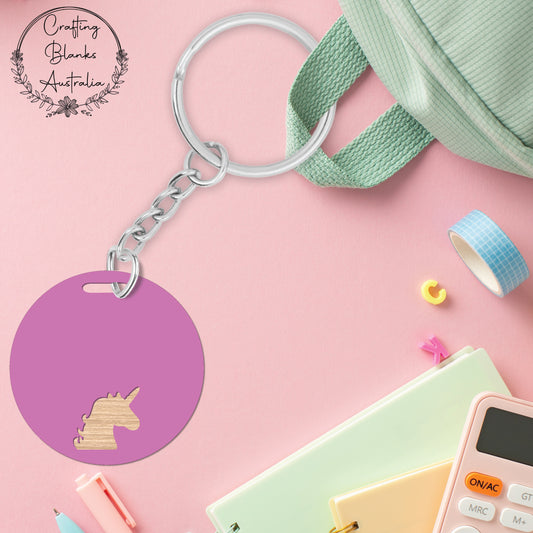 Unicorn • Double Layer • Blank Bag Tag • 65mm