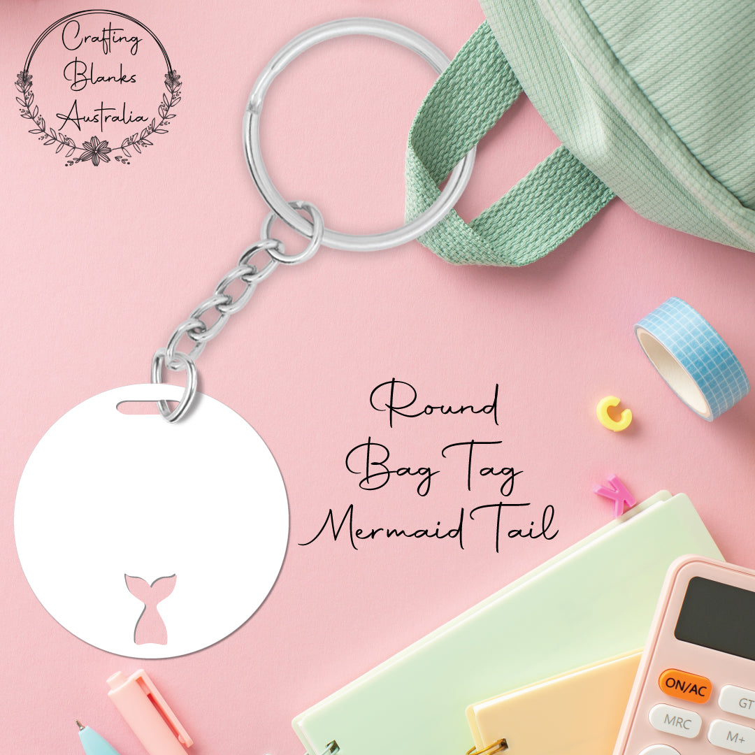 Mermaid Tail • Blank Bag Tag • 65mm