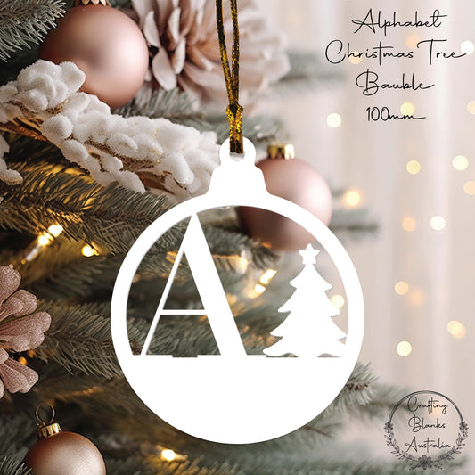 Alphabet Christmas Tree • Bauble Shape • 100mm