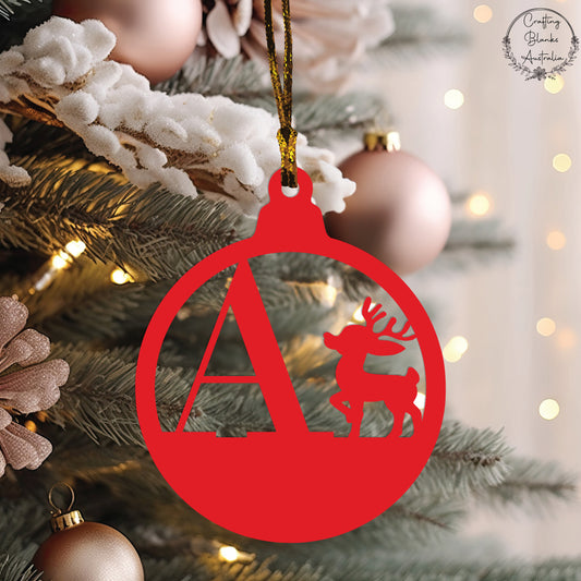 Alphabet Reindeer • Bauble Shape • 100mm