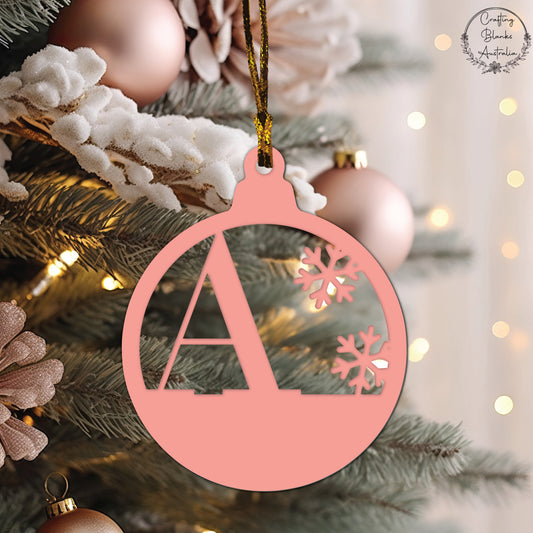 Alphabet Snowflake • Bauble Shape • 100mm