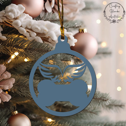 Dog Bone Angel Wings • Bauble Shape • 60mm