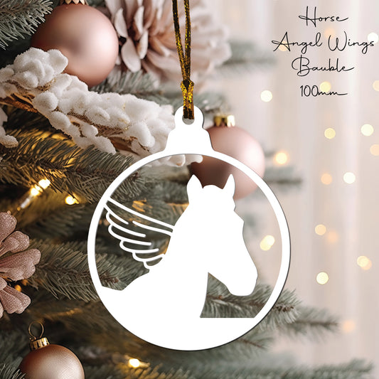 Horse Angel Wings • Bauble Shape • 100mm