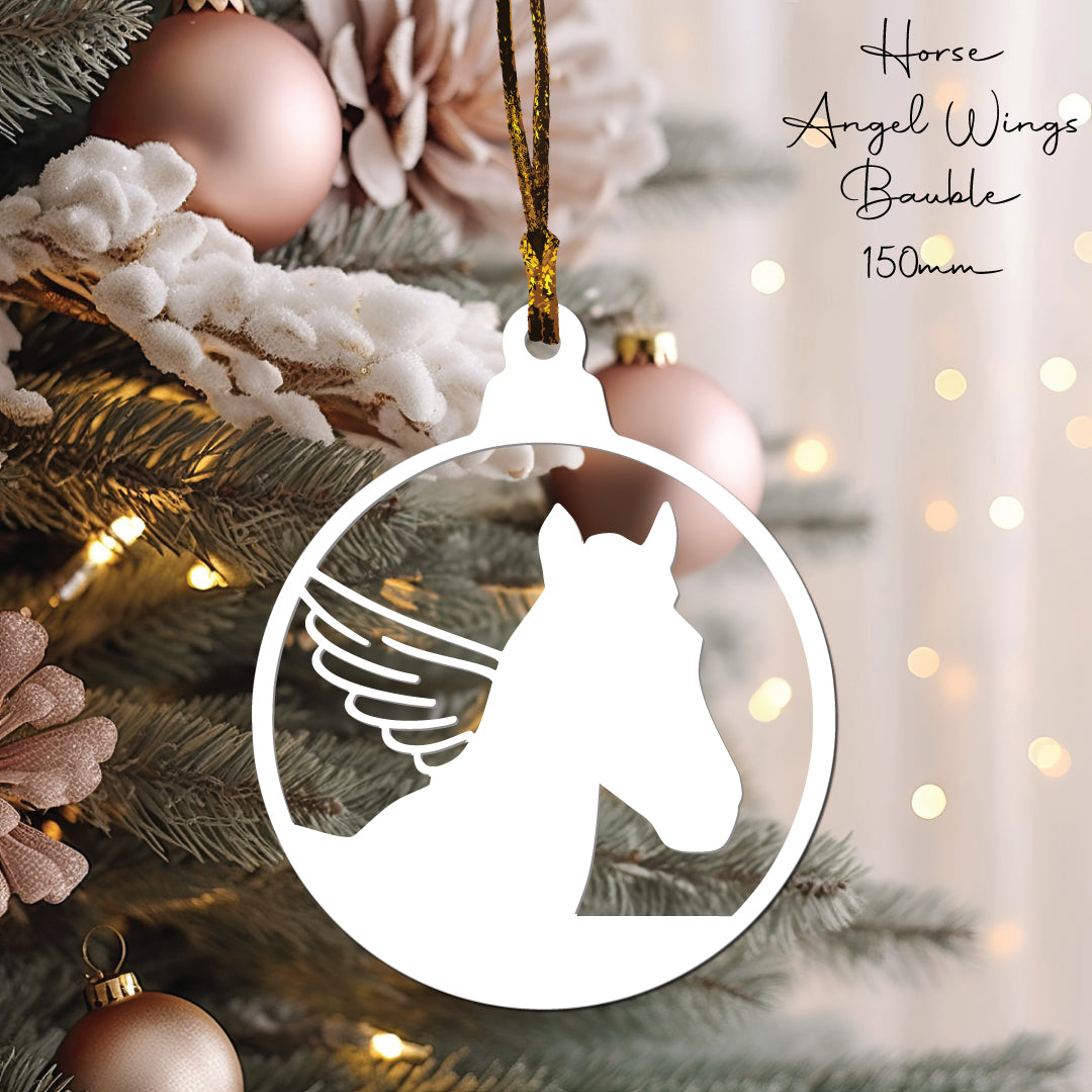 Horse Angel Wings • Bauble Shape • 150mm