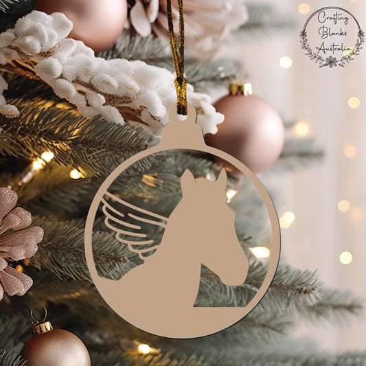 Horse Angel Wings • Bauble Shape • 150mm